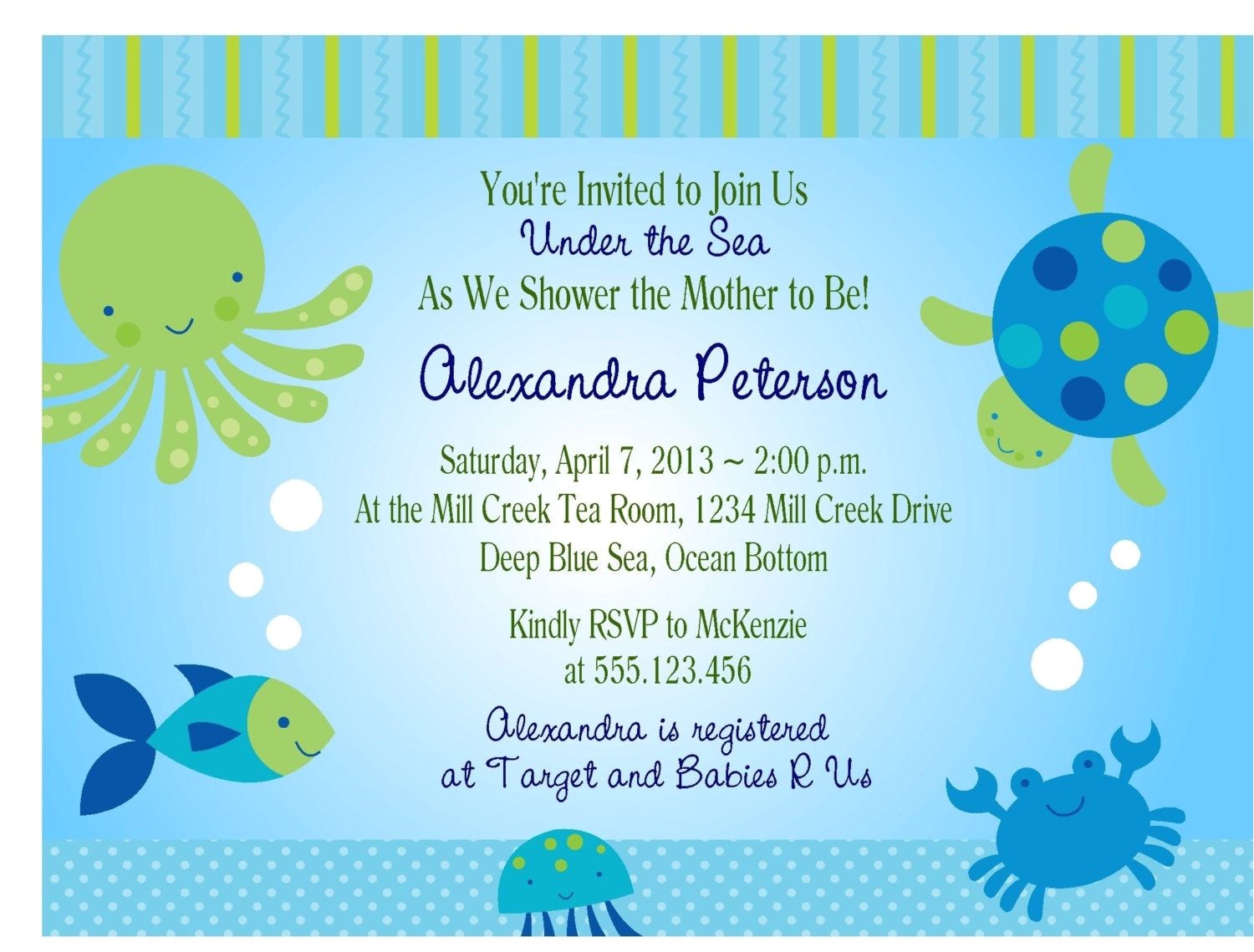 Sea themed Baby Shower Invitations Under the Sea Baby Shower Invitation Printable Digital Sea themed Baby Shower Invitations Under the Sea Baby Shower Invitation Printable Digital