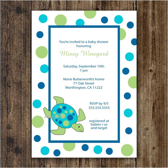 Sea Turtle Baby Shower Invitations Sea Turtle Baby Shower Invitation Print Your by