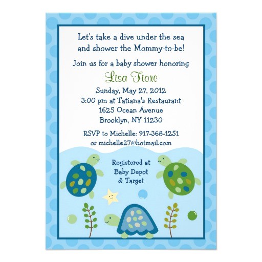 Sea Turtle Baby Shower Invitations Turtle Reef Sea Turtle Baby Shower Invitations