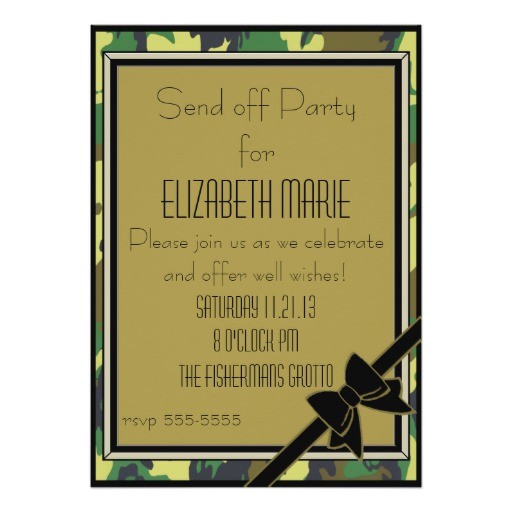 Send Off Party Invitation Card Military Send Off Party 5×7 Paper Invitation Card Zazzle