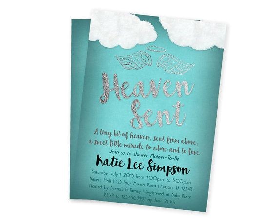 Sent From Heaven Baby Shower Invitations Heaven Sent Baby Shower Invitation Boy Baby Shower Sent From Heaven Baby Shower Invitations Heaven Sent Baby Shower Invitation Boy Baby Shower