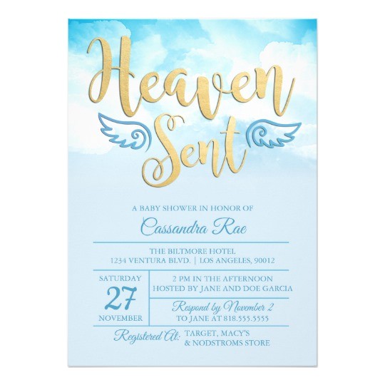 Sent From Heaven Baby Shower Invitations Heaven Sent Baby Shower Invitation Sent From Heaven Baby Shower Invitations Heaven Sent Baby Shower Invitation