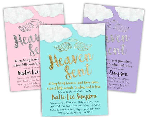 Sent From Heaven Baby Shower Invitations Printable Heaven Sent Baby Shower Invitations by Sent From Heaven Baby Shower Invitations Printable Heaven Sent Baby Shower Invitations by