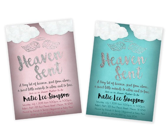 Sent From Heaven Baby Shower Invitations Printable Heaven Sent Baby Shower Invitations by Sent From Heaven Baby Shower Invitations Printable Heaven Sent Baby Shower Invitations by