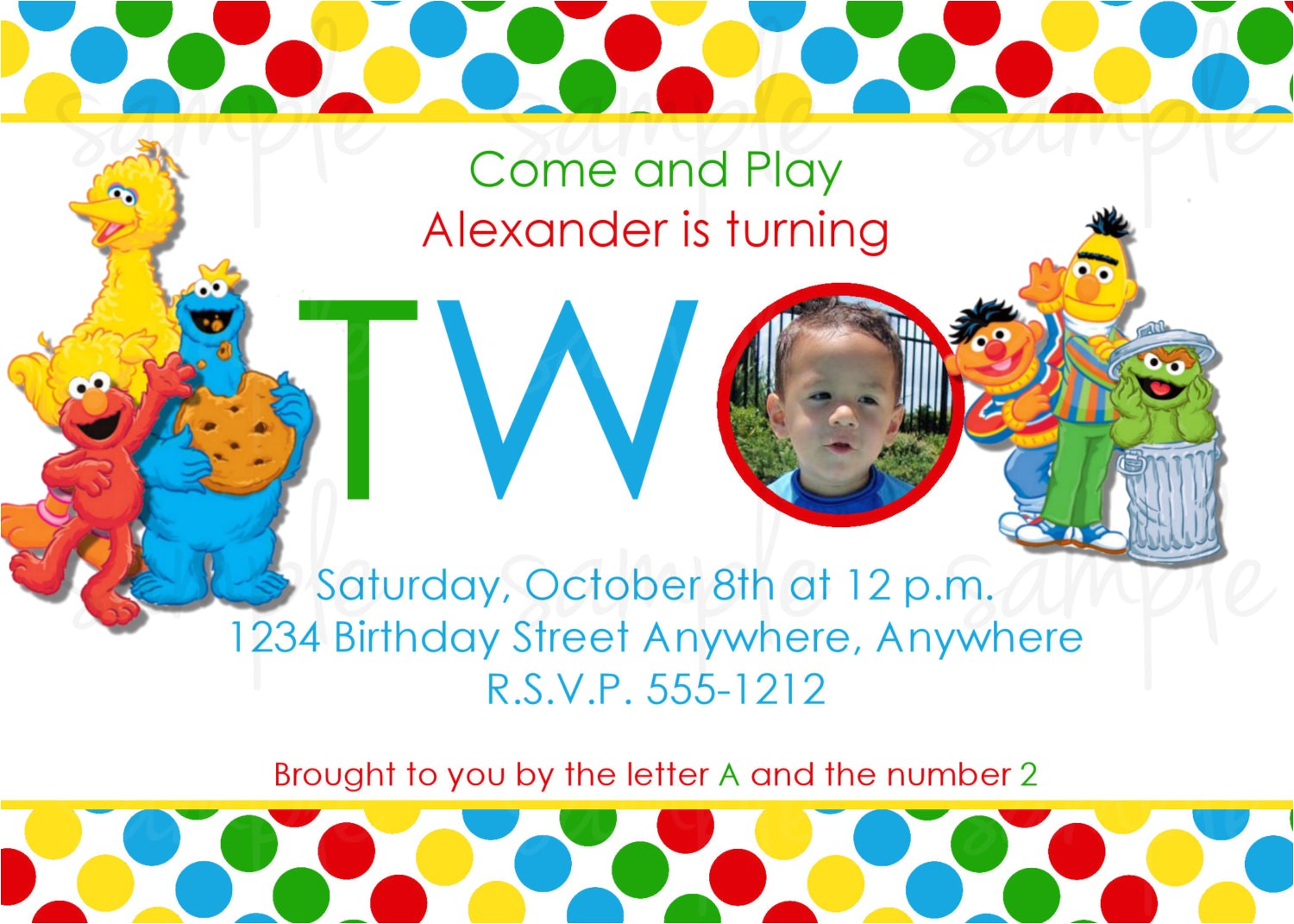 Sesame Street 1st Birthday Photo Invitations Sesame Street Birthday Invitation Sesame Street 1st Birthday Photo Invitations Sesame Street Birthday Invitation
