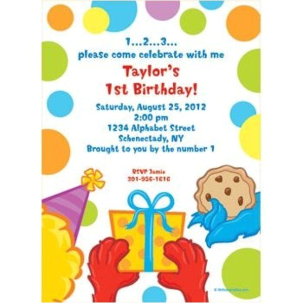 Sesame Street 2nd Birthday Invitation Wording Sesame Friends Personalized Invitation Custom