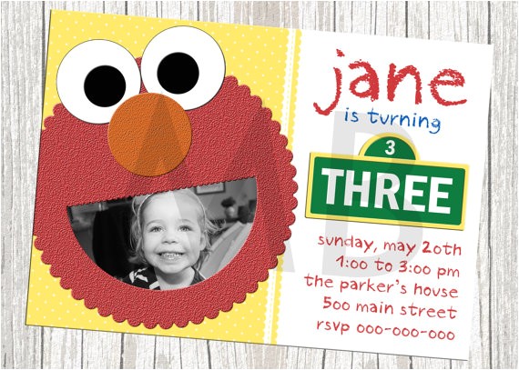 Sesame Street Customized Birthday Invitations Sesame Street Elmo Birthday Invitation by Mommybrain2designs