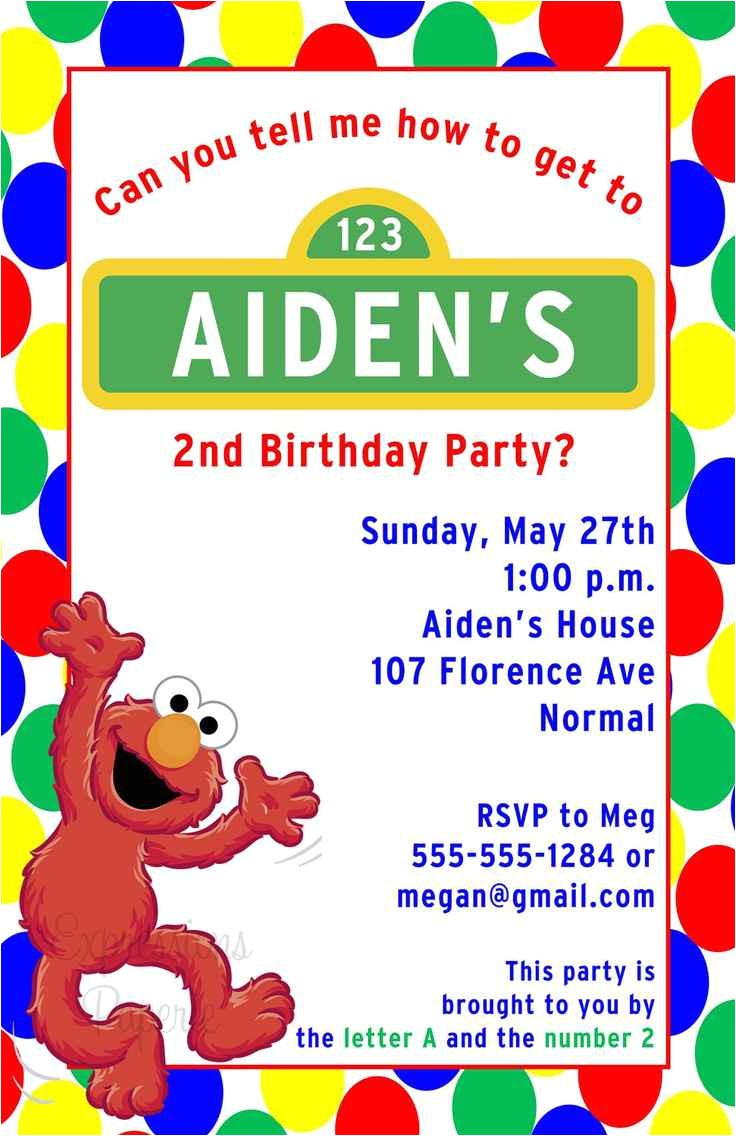 Sesame Street Party Invitations Personalized Sesame Street Birthday Invitations Birthday Party