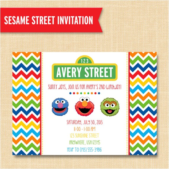 Sesame Street Party Invitations Personalized Sesame Street Style Friends Birthday Party Invitation Custom