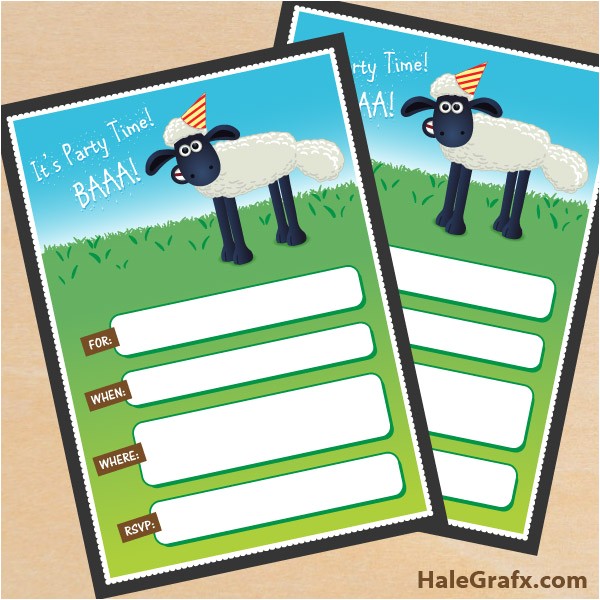 Shaun the Sheep Birthday Party Invitations Free Printable Shaun the Sheep Birthday Invitation