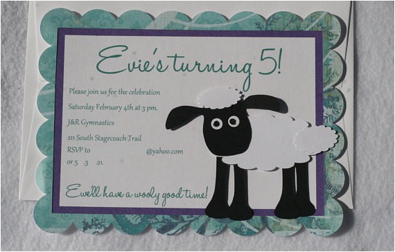 Shaun the Sheep Birthday Party Invitations Items Similar to Shaun the Sheep 10 Personalized Sheep
