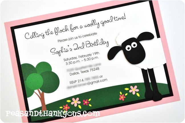 Shaun the Sheep Birthday Party Invitations Shaun the Sheep Invitation Party Ideas