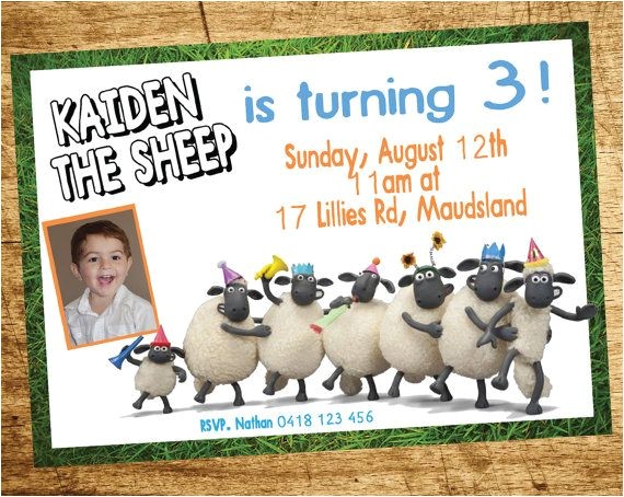 Shaun the Sheep Birthday Party Invitations Shaun the Sheep Party Invitation Google Search