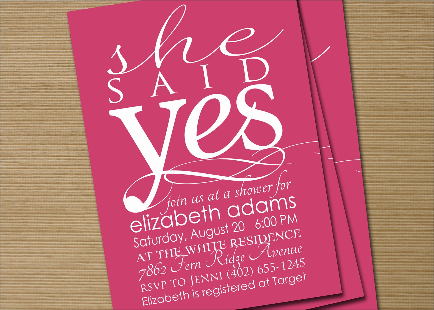 She Said Yes Bridal Shower Invitations Bridal Shower Invite Printable She Said Yes by Cardsetcetera