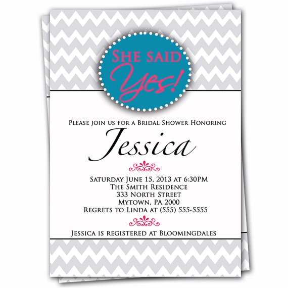 She Said Yes Bridal Shower Invitations Items Similar to She Said Yes Bridal Shower Invitation