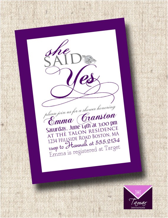 She Said Yes Bridal Shower Invitations Printable Bridal Shower Invitation She Said Yes Bridal