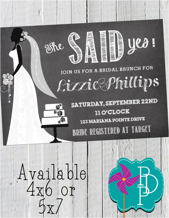 She Said Yes Bridal Shower Invitations She Said Yes Bridal Shower Invitation 5×7 or 4×6