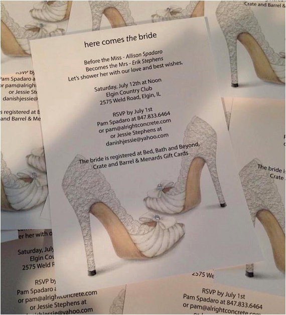 Shoe themed Bridal Shower Invitations Bridal Shower Invitation Shoe Invitation Bridal by