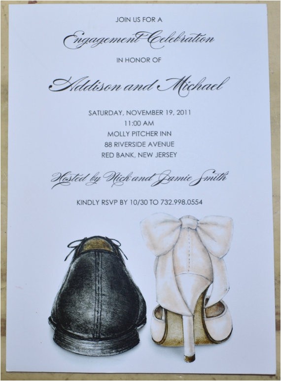 Shoe themed Bridal Shower Invitations Items Similar to Engagement Party Rehearsal Dinner Bridal