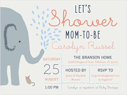 Shutterfly Baby Boy Shower Invitations Elephant Shower Boy 4×5 Greeting Card