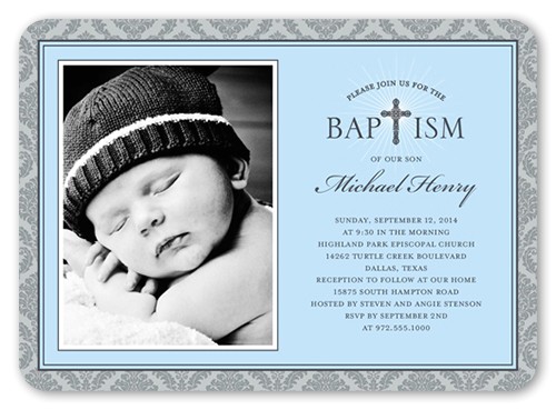 Shutterfly Boy Baptism Invitations Radiant Cross Boy 5×7 Invitation