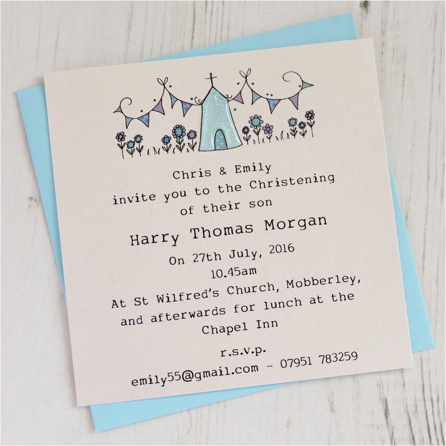 Simple Baptism Invitations Personalised Pack Of Christening Invitations by Eggbert