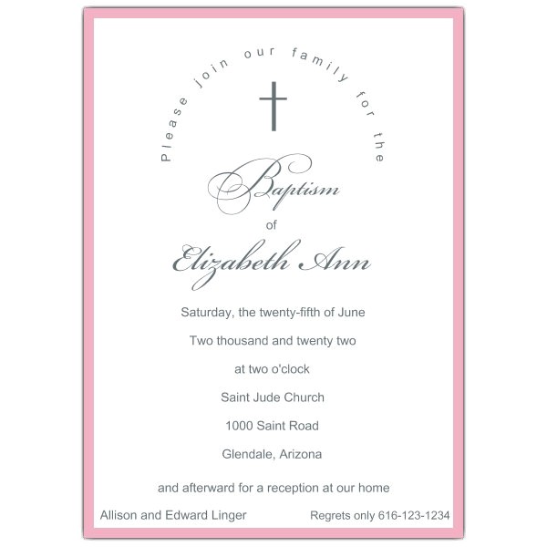 Simple Baptism Invitations Simple Baby Girl Baptism Invitations