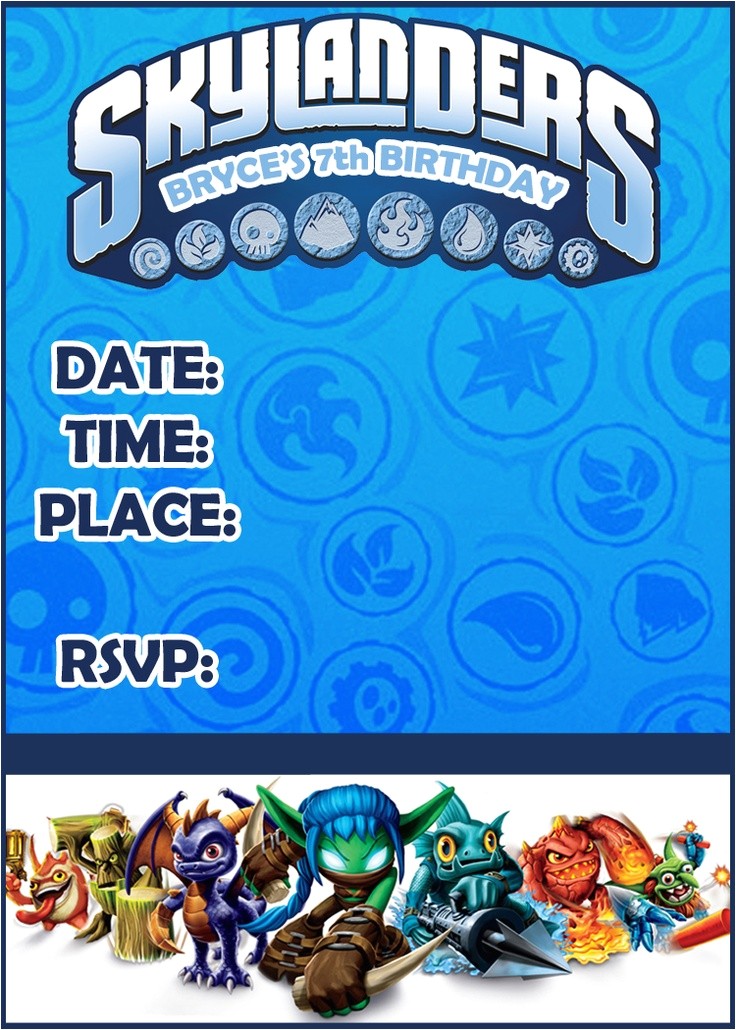 Skylander Birthday Invitations Free Pin by Melissa Fisher On John S Party