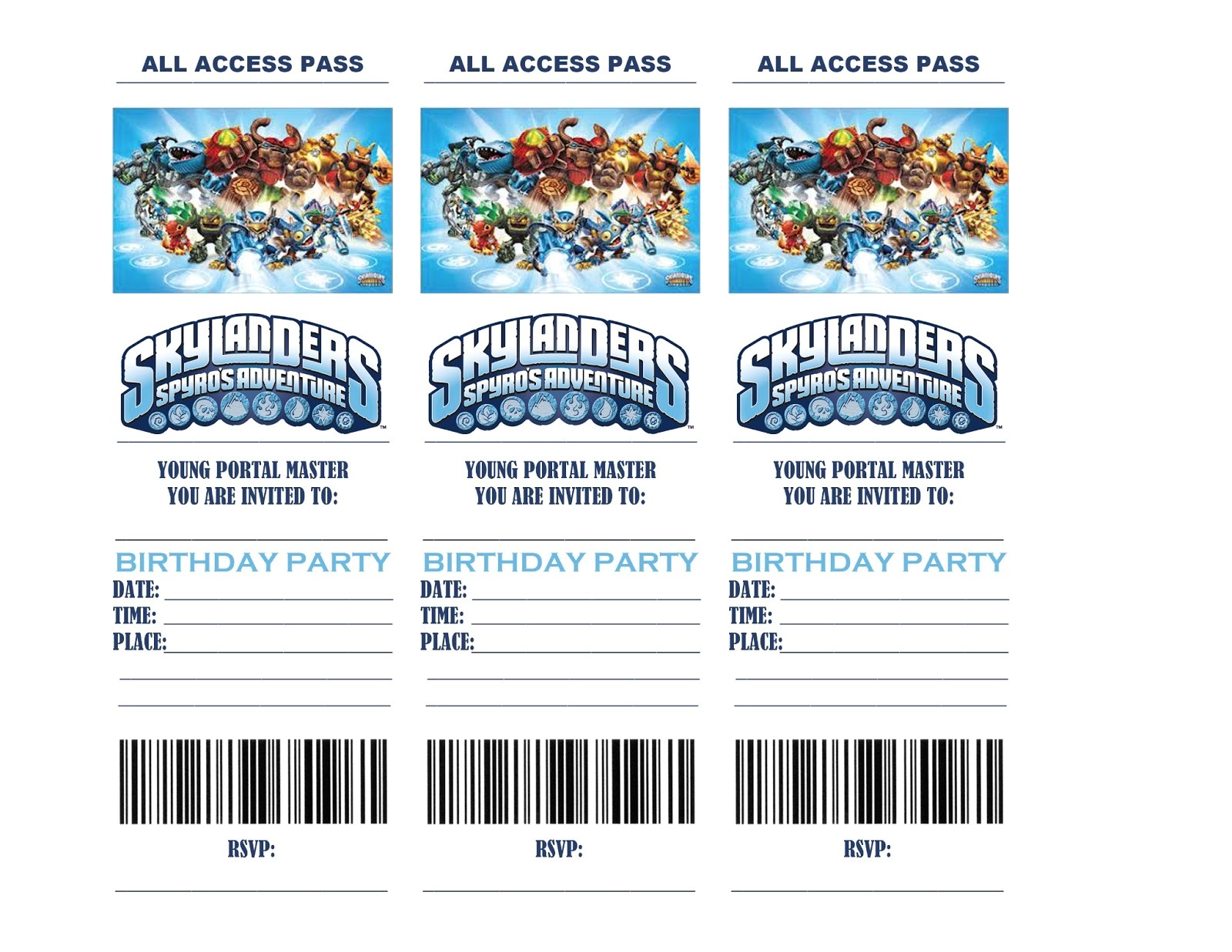 Skylanders Birthday Invitations Printable Skylanders Birthday Party Invitations