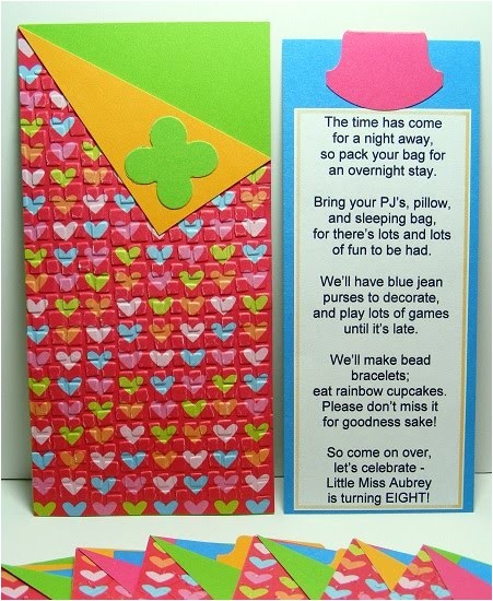 Slumber Party Invitation Poem Angel Stamper 2 Sleepover Invitations