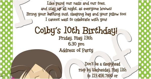 Slumber Party Invitation Poem Cute Sleepover Poem Ava S 10th Birthday Slumber Party Invitation Poem Cute Sleepover Poem Ava S 10th Birthday
