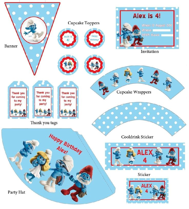 Smurf Birthday Invitations Free Free Smurf Printables Google Search Arts and Crafts