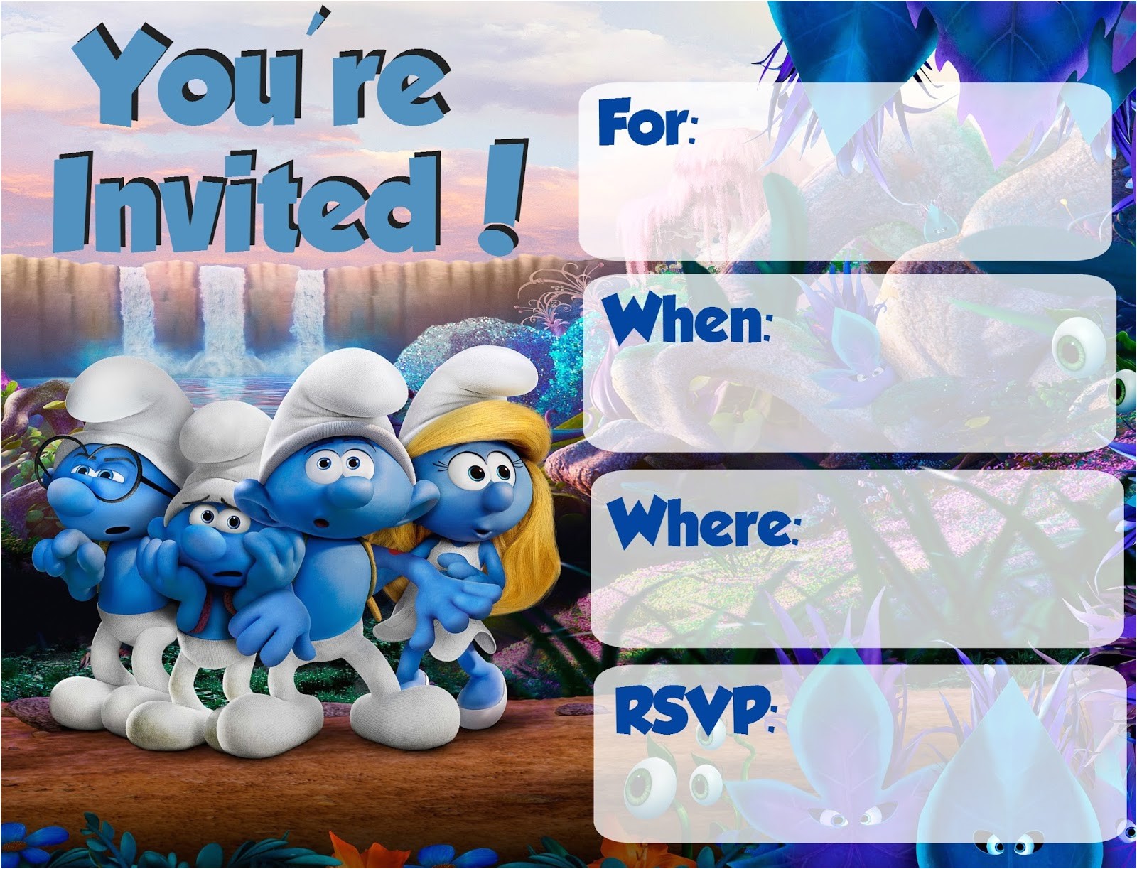 Smurf Birthday Invitations Free Musings Of An Average Mom Smurfs the Lost Village