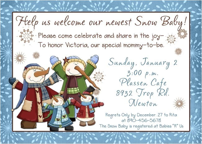 Snowman Baby Shower Invitations Family Snow Baby Shower Invitation Snowman Mommy
