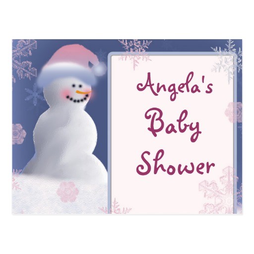 Snowman Baby Shower Invitations Snowman Baby Shower Invitation Postcard