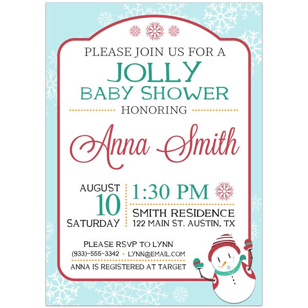 Snowman Baby Shower Invitations Snowman Baby Shower Invitations – Paper Blast