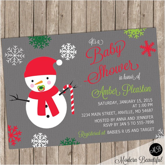 Snowman Baby Shower Invitations Snowman Christmas Baby Shower Invitation Baby Shower