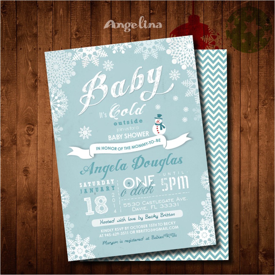 Snowman Baby Shower Invitations Winter Baby Shower Invitation Snowman Snowflakes Digital