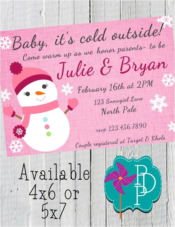 Snowman Baby Shower Invitations Winter Snowman Baby Shower Invitation Printable 4×6 or