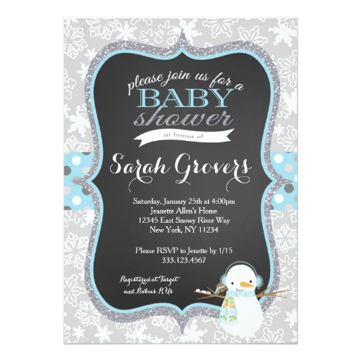 Snowman Baby Shower Invitations Winter Snowman Boy Baby Shower Invitation