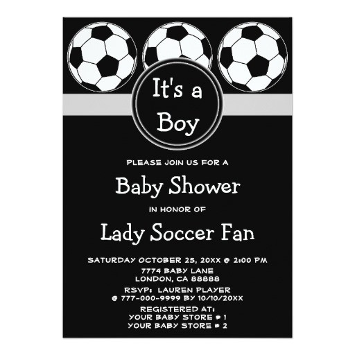 Soccer Ball Baby Shower Invitations soccer Ball Sports Its A Boy Girl Baby Shower 5×7 Paper