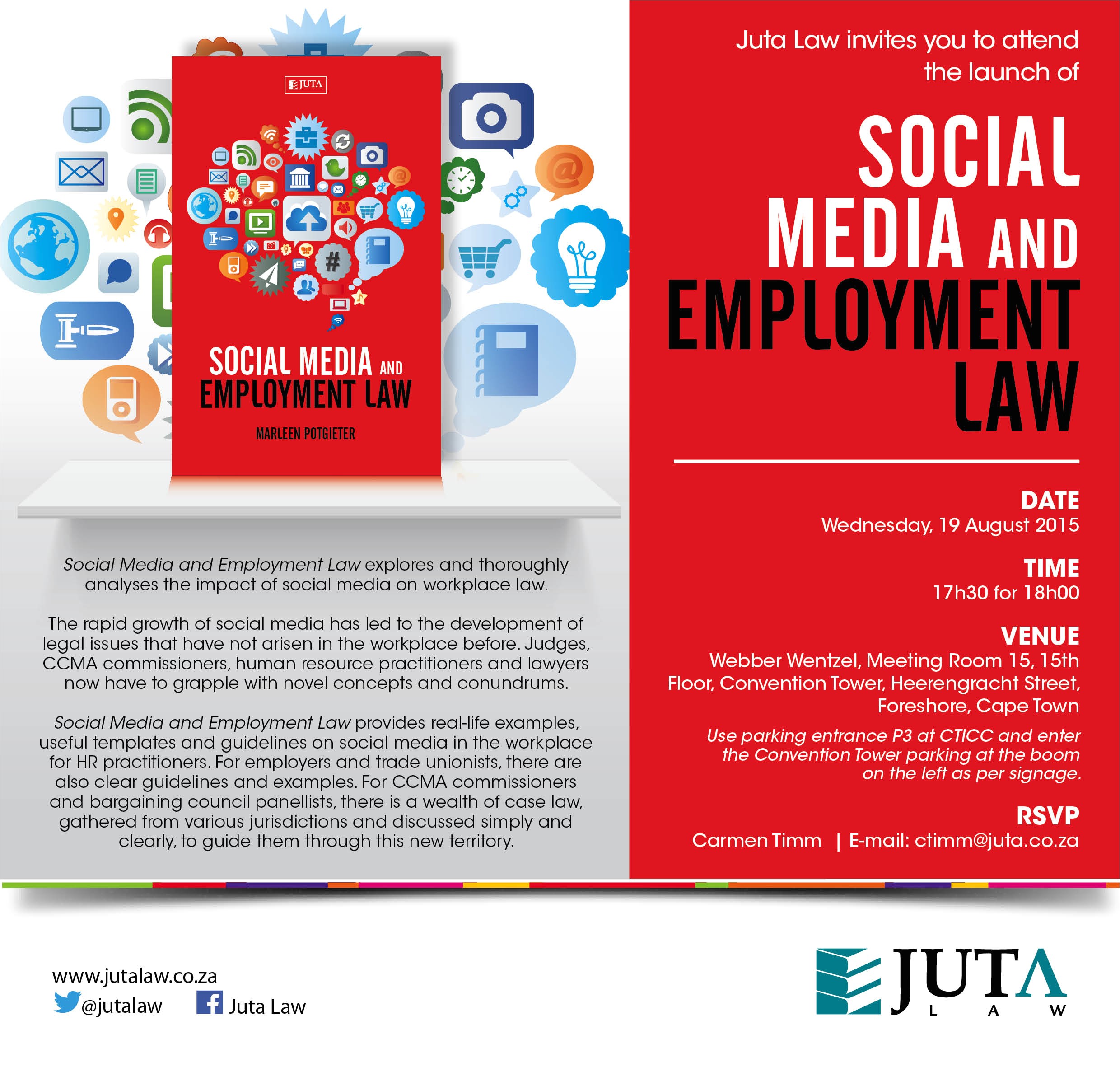 Social Media Party Invitations Invitation to social Media & Employment Law Launch