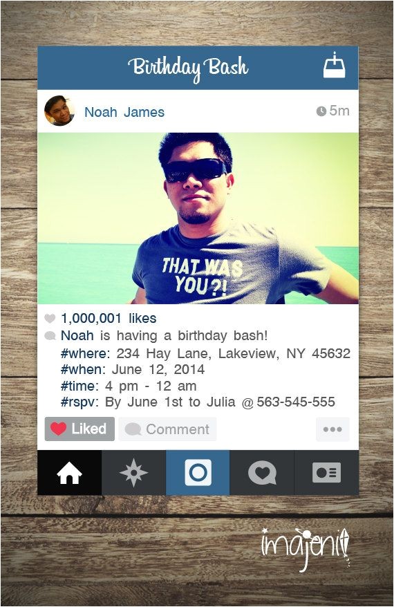 Social Media Party Invitations social Media Invitation with Filter Digital File