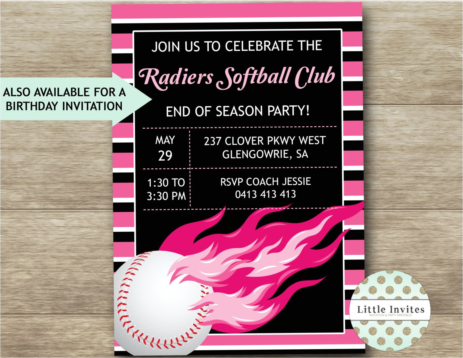 Softball Invitations Birthday softball Birthday Invitations softball Party