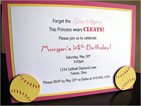 Softball Invitations Birthday softball Party Invitations softball Birthday Party