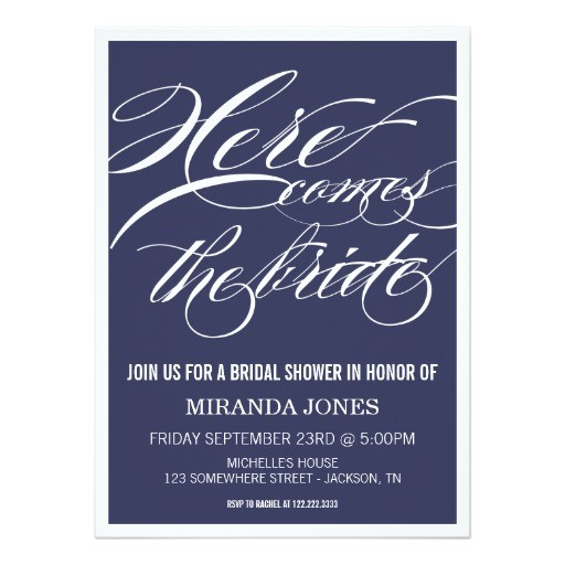 Sophisticated Bridal Shower Invitations Classy Navy Bridal Shower Invitations Zazzle