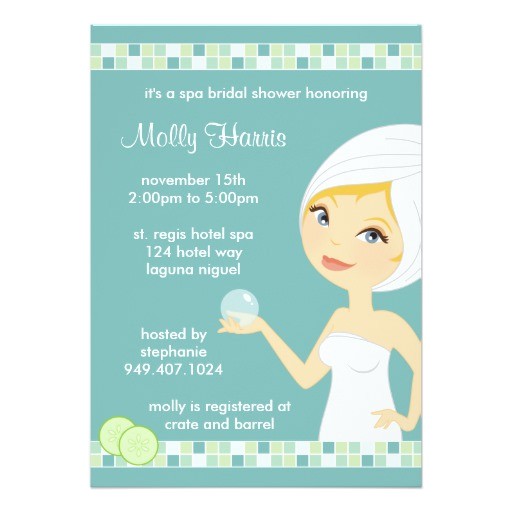 Spa Bridal Shower Invitations Spa Bridal Shower Party Invitation 5 Quot X 7 Quot Invitation Card Spa Bridal Shower Invitations Spa Bridal Shower Party Invitation 5 Quot X 7 Quot Invitation Card