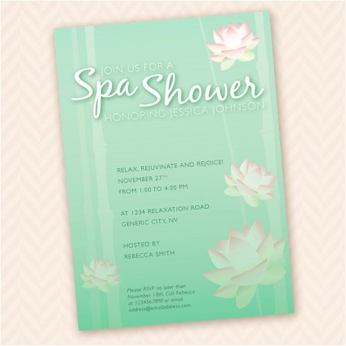 Spa Bridal Shower Invitations Spa themed Bridal Shower Invitation by Llpapergoods On Etsy