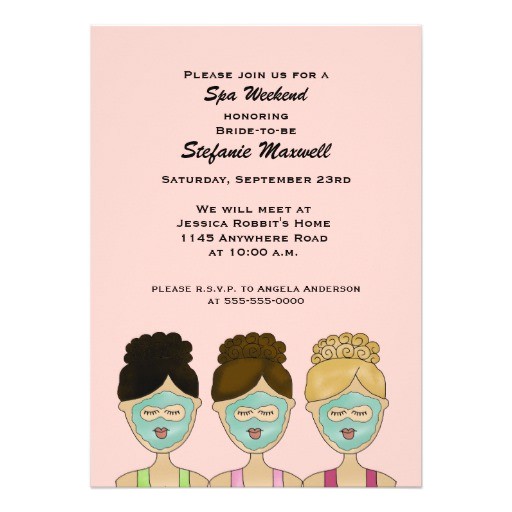 Spa Bridal Shower Invitations Spa Weekend Bridal Shower Invitation Zazzle Spa Bridal Shower Invitations Spa Weekend Bridal Shower Invitation Zazzle