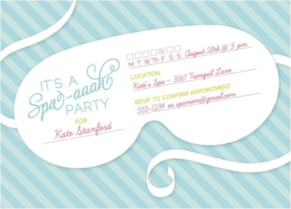 Spa themed Bridal Shower Invitations Spa themed Bridal Shower Invitation